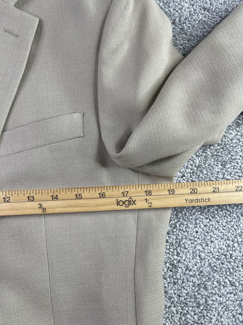 Lauren Ralph Lauren Mens 38R Tan Sport Coat Blazer 2 Button Center Vent Beige - Picture 8 of 11